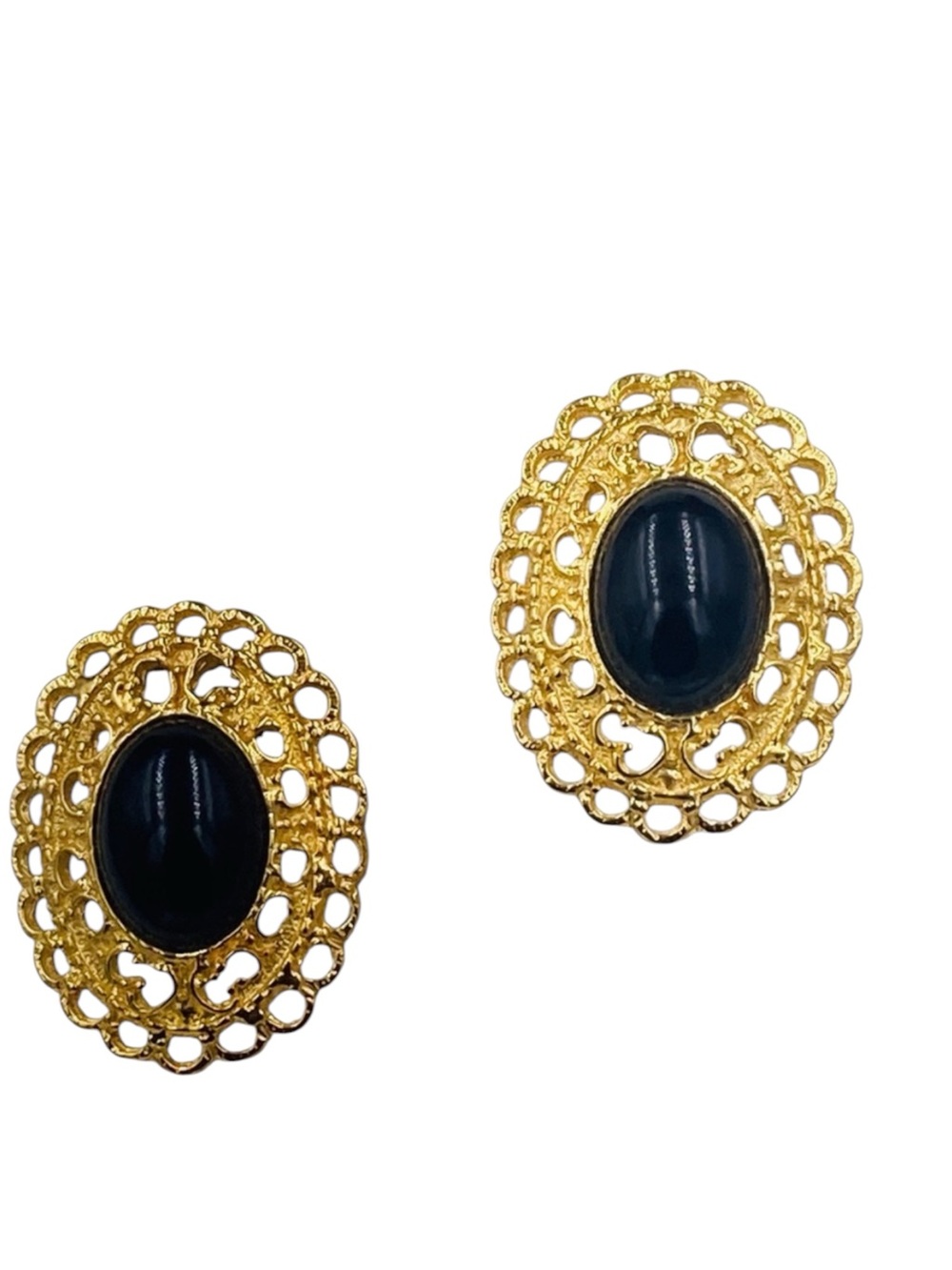 Vintage Park Lane Huge Black Lucite Clip Earrings
